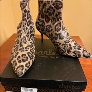 Charles David Animal Print Heeled Boots